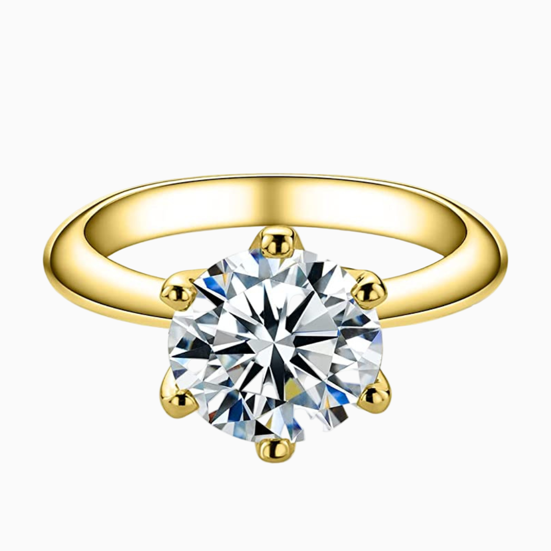Gold Moissanite Solitaire Ring