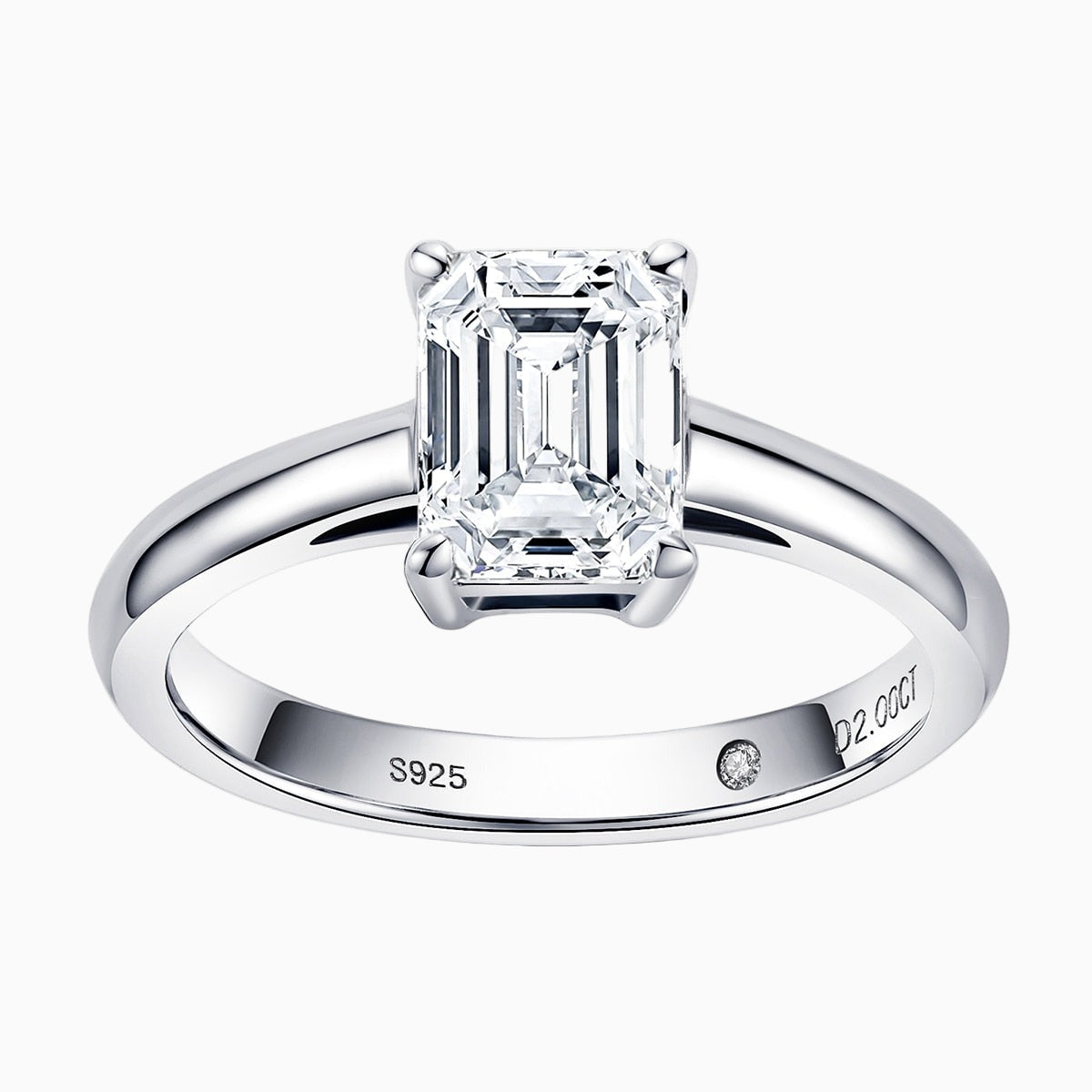 Emerald Moissanite Solitaire Ring