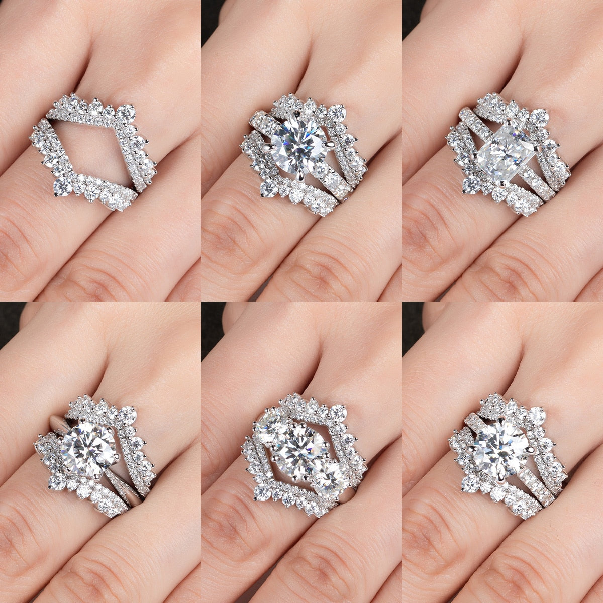 Half Imperial Moissanite Wedding Ring