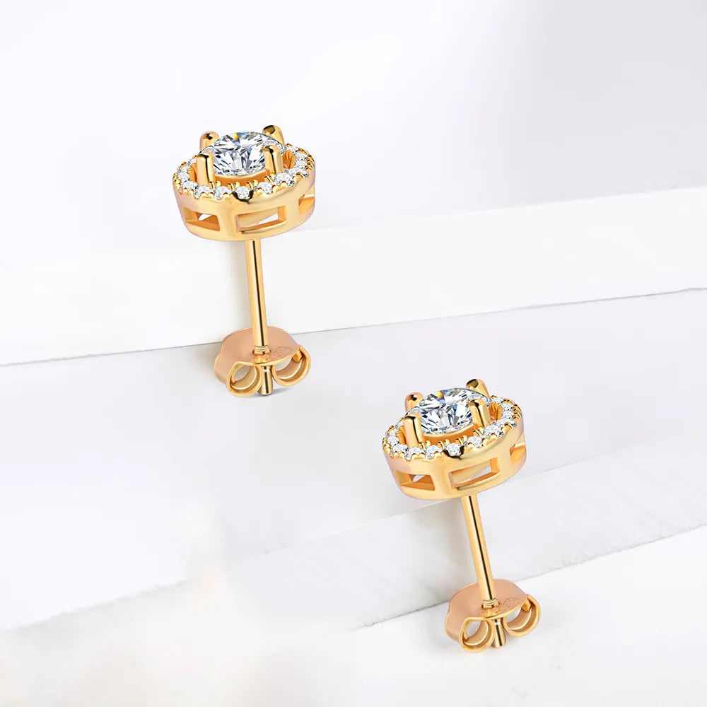 18k Gold Plated Moissanite Studded Earring