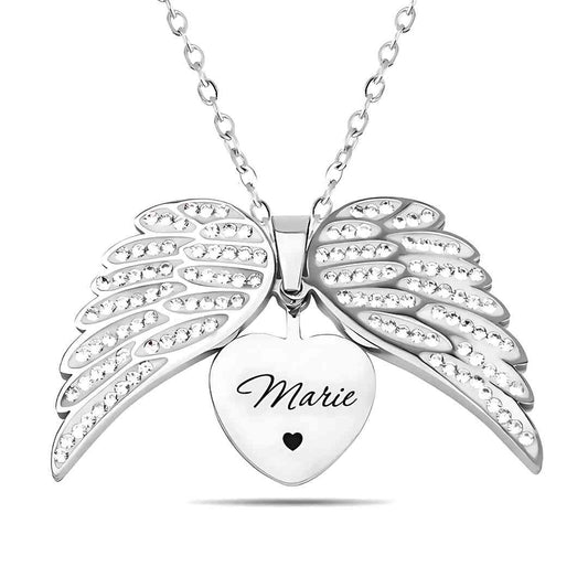 Customizable angel necklace in 925 silver