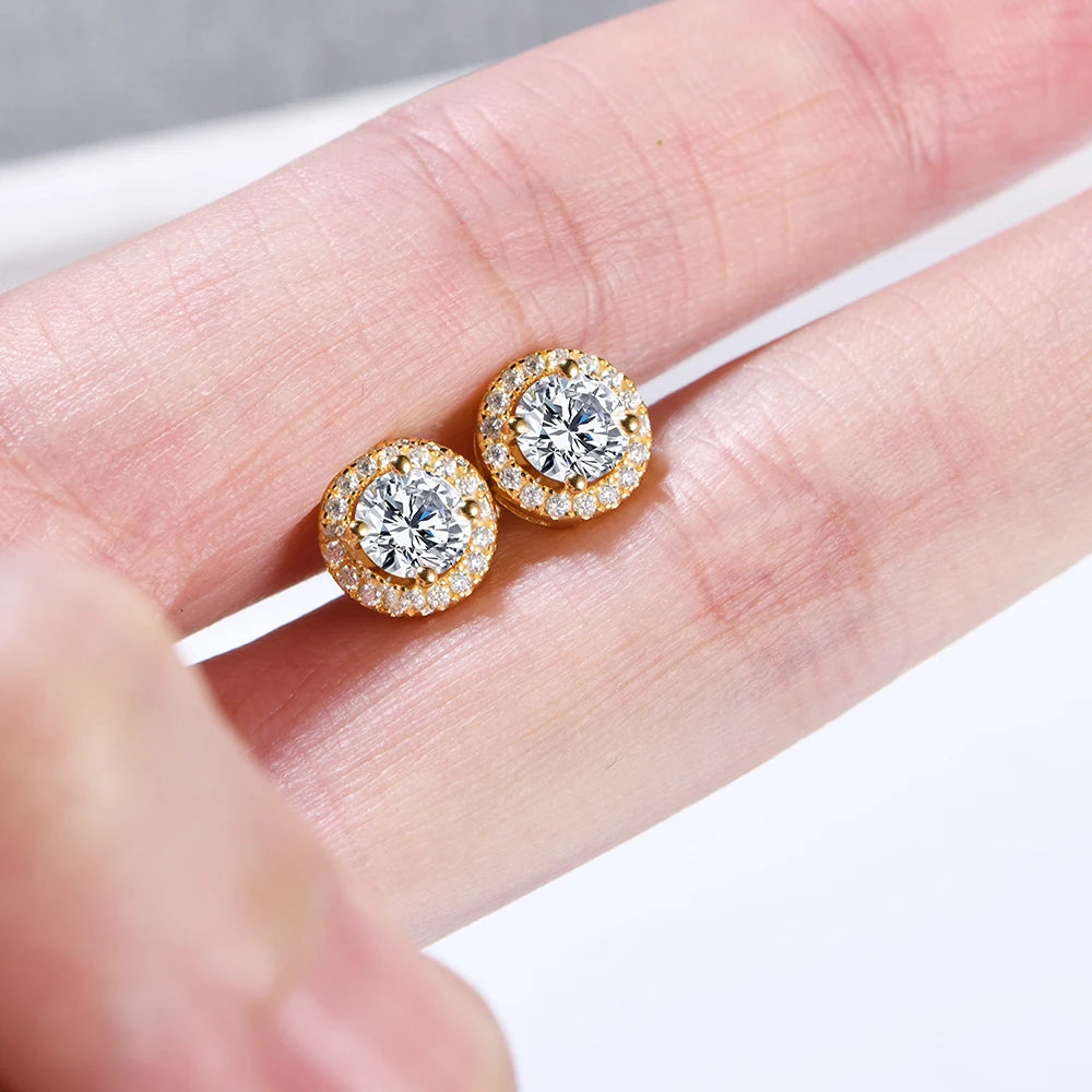 18k Gold Plated Moissanite Studded Earring