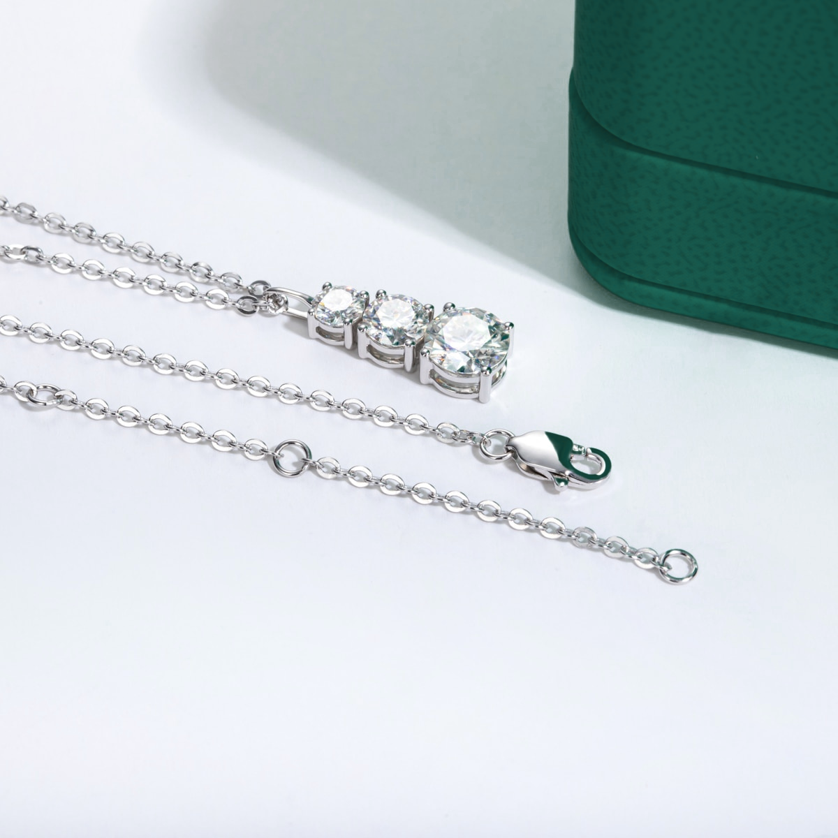 Trilogy Brilliant Moissanite Necklace