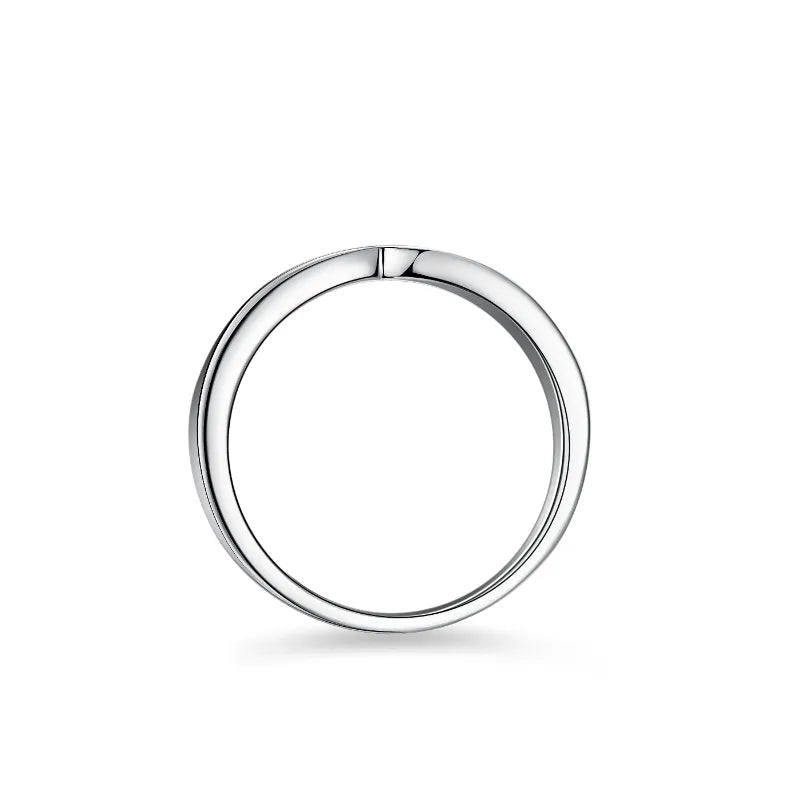 Pride demi-anneau avec 50 points de Moissanite en argent