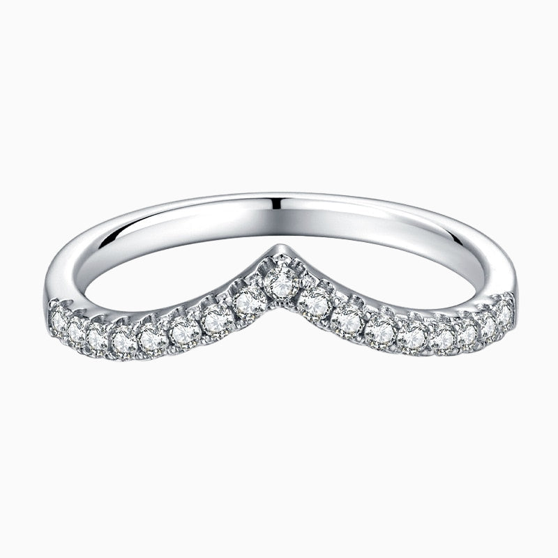 Half Heart Moissanite Wedding Ring