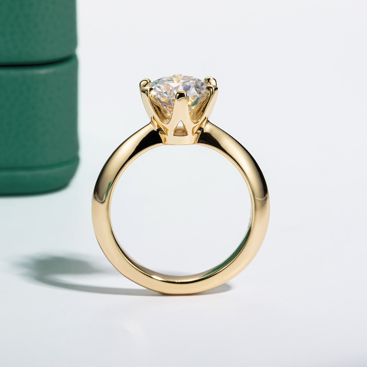 Gold Moissanite Solitaire Ring