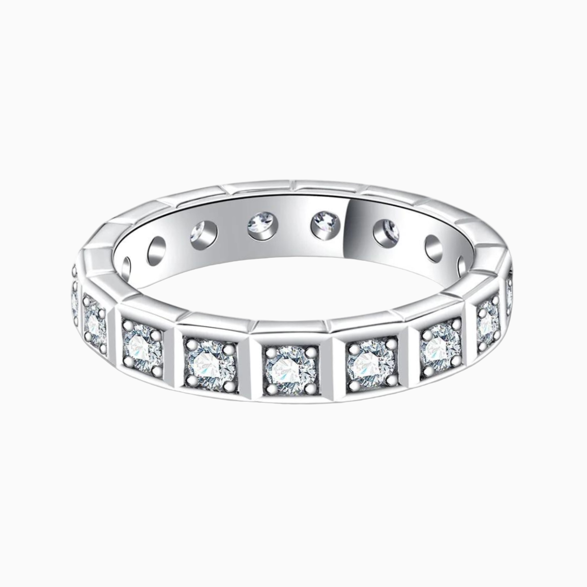 Quadra Moissanite Wedding Band