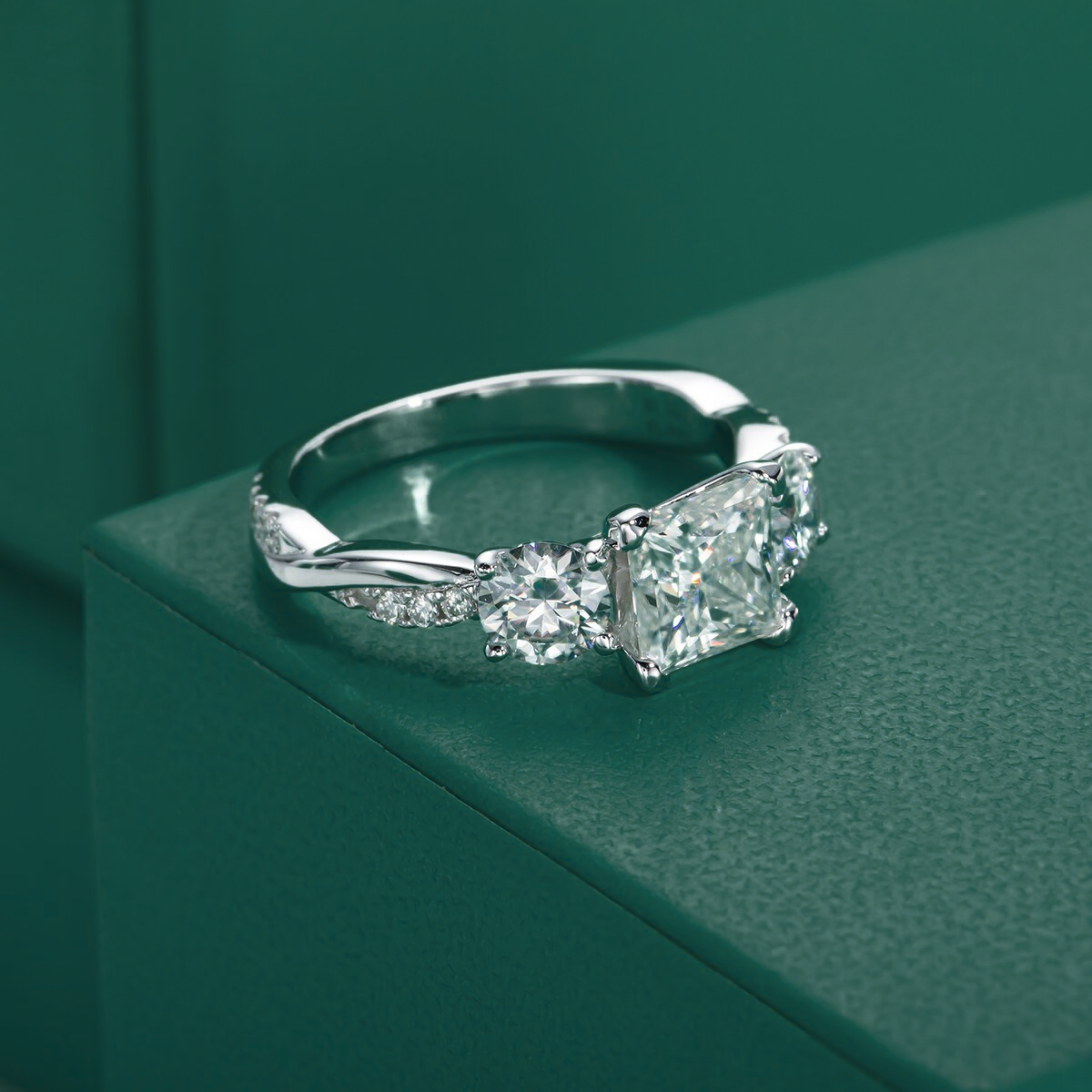 Cross Princess Moissanite Ring