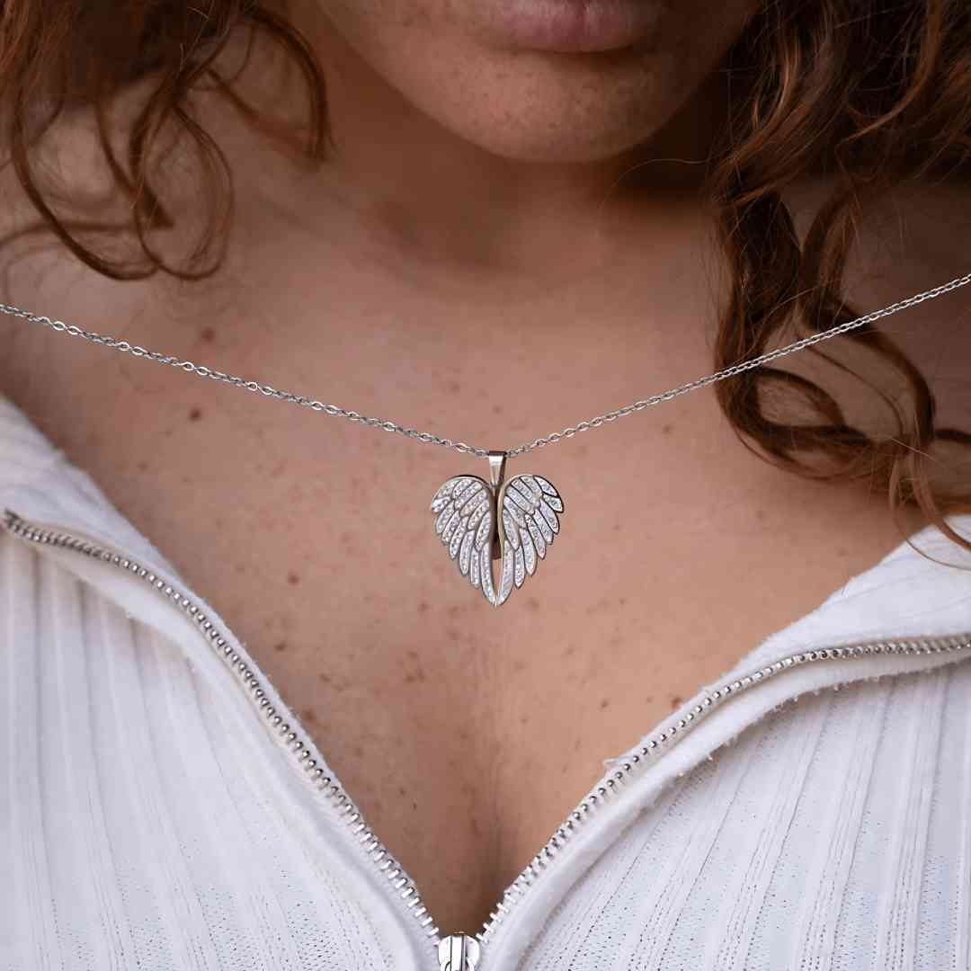 Customizable angel necklace in 925 silver