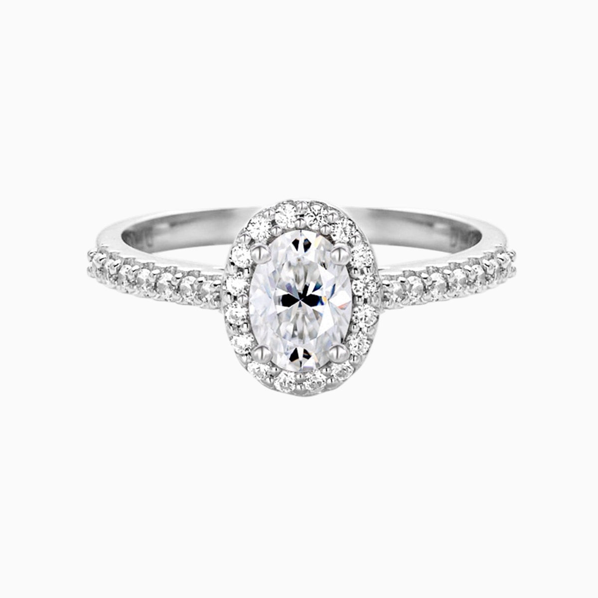 Oval Halo Moissanite Ring