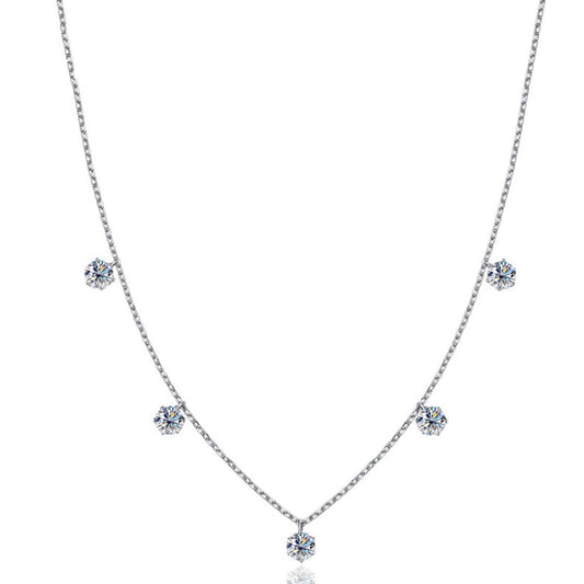 Jasmine Moissanites Necklace in Silver