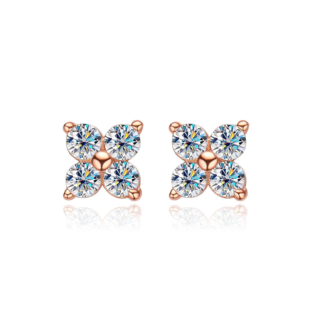 4 Moissanite Stones Earring