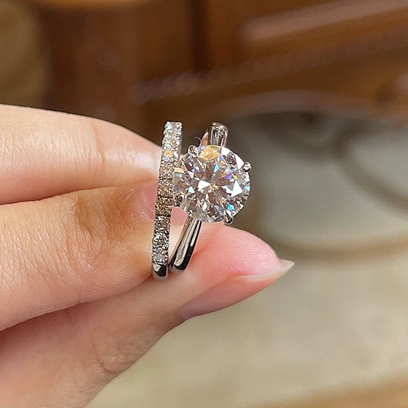 Engagement Ring with Half Wedding Ring