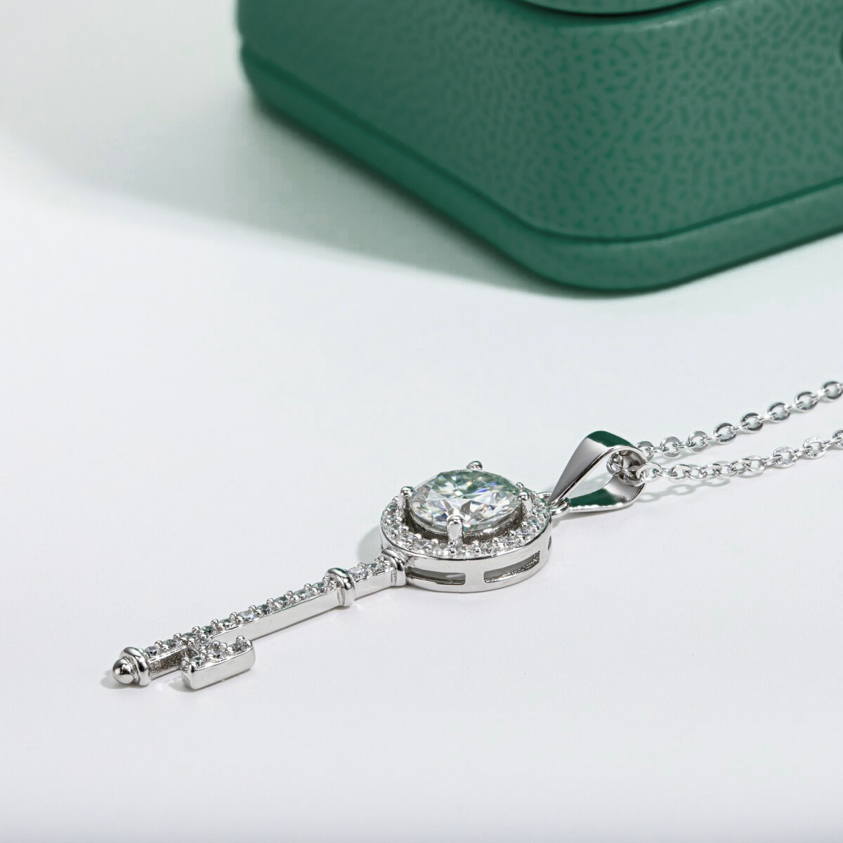 Key Moissanite Necklace