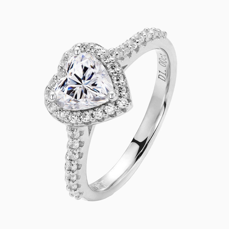 Moissanite Heart Ring