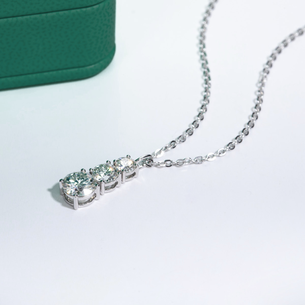 Trilogy Brilliant Moissanite Necklace