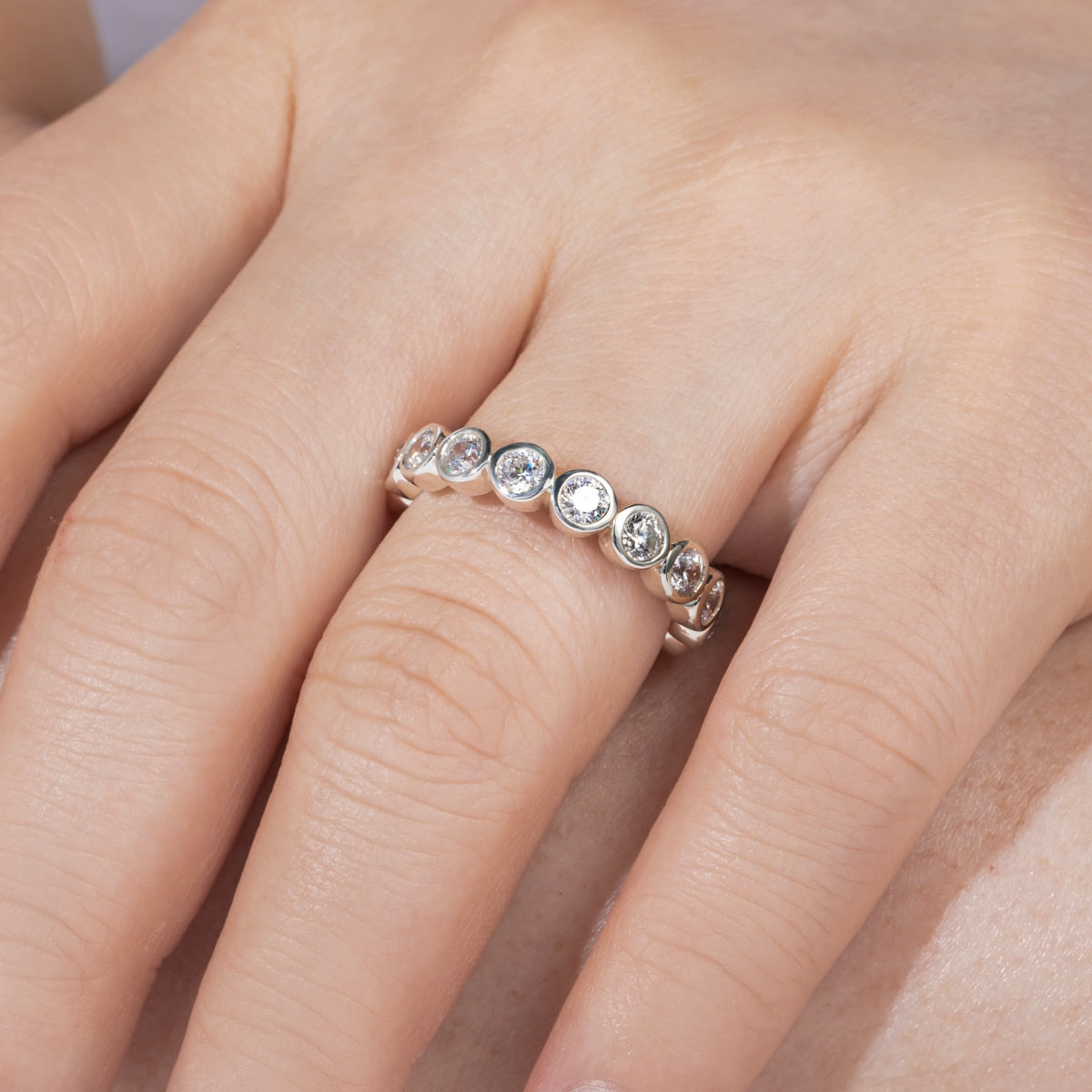 Moissanite Ball Wedding Ring 