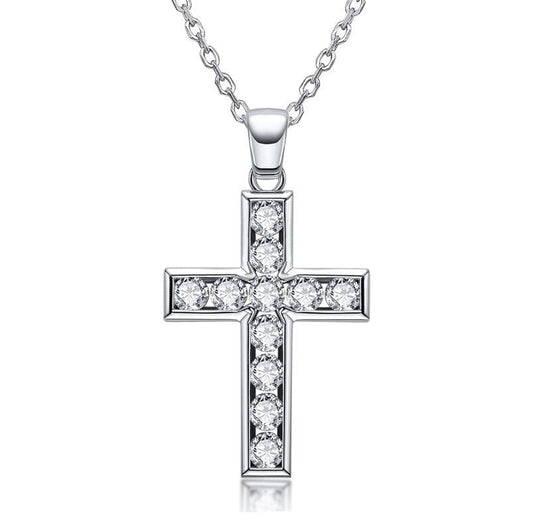 Moissanite Precious Cross Necklace