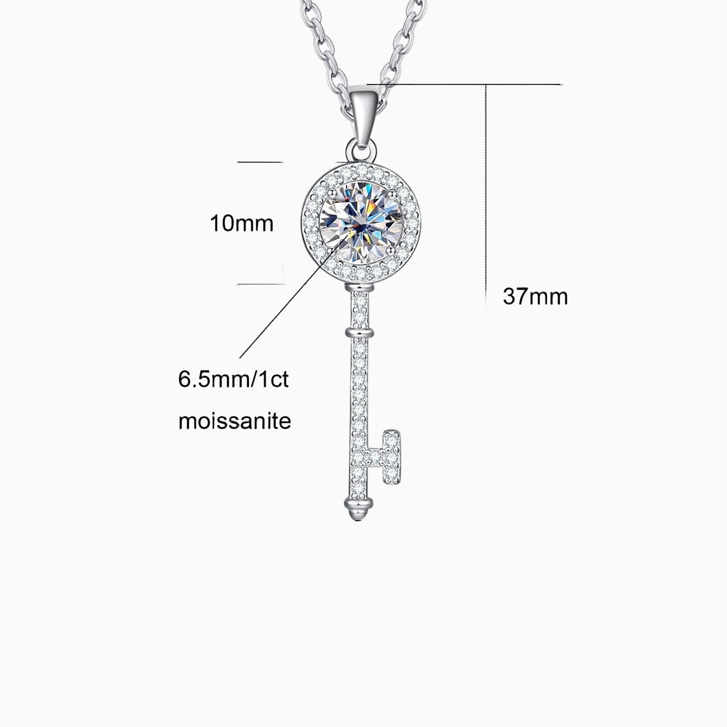 Key Moissanite Necklace
