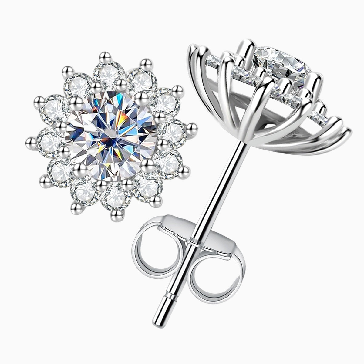 Sunflower Moissanite Earring