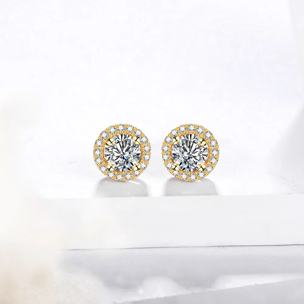 18k Gold Plated Moissanite Studded Earring