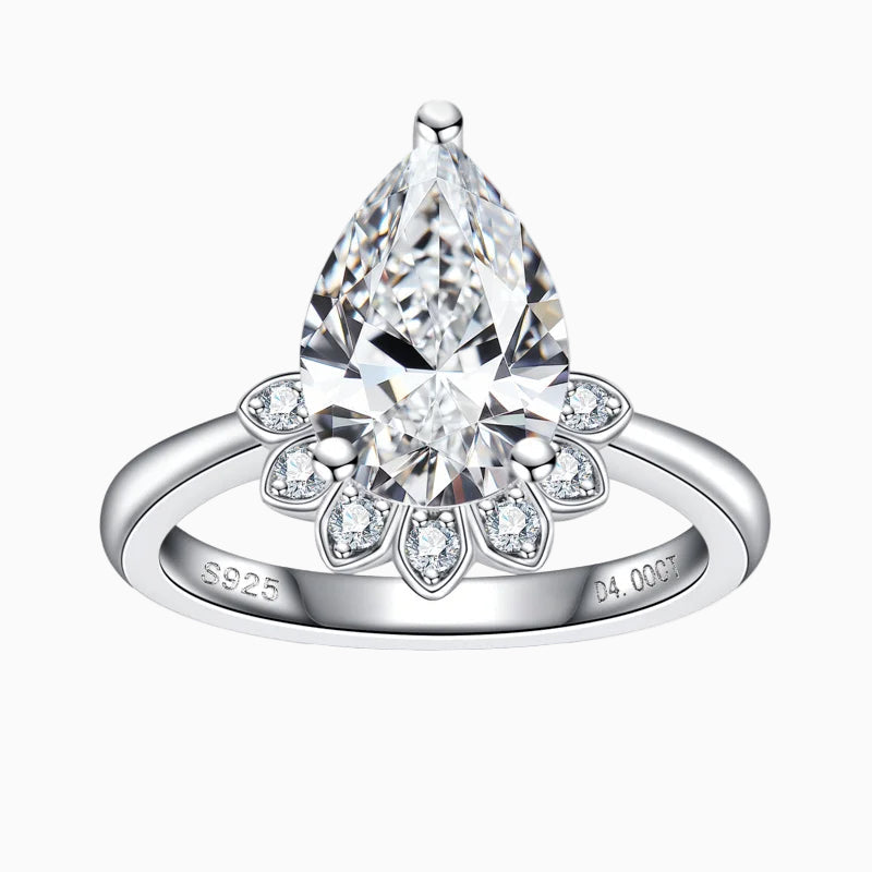 Fleur Pear Moissanite Ring