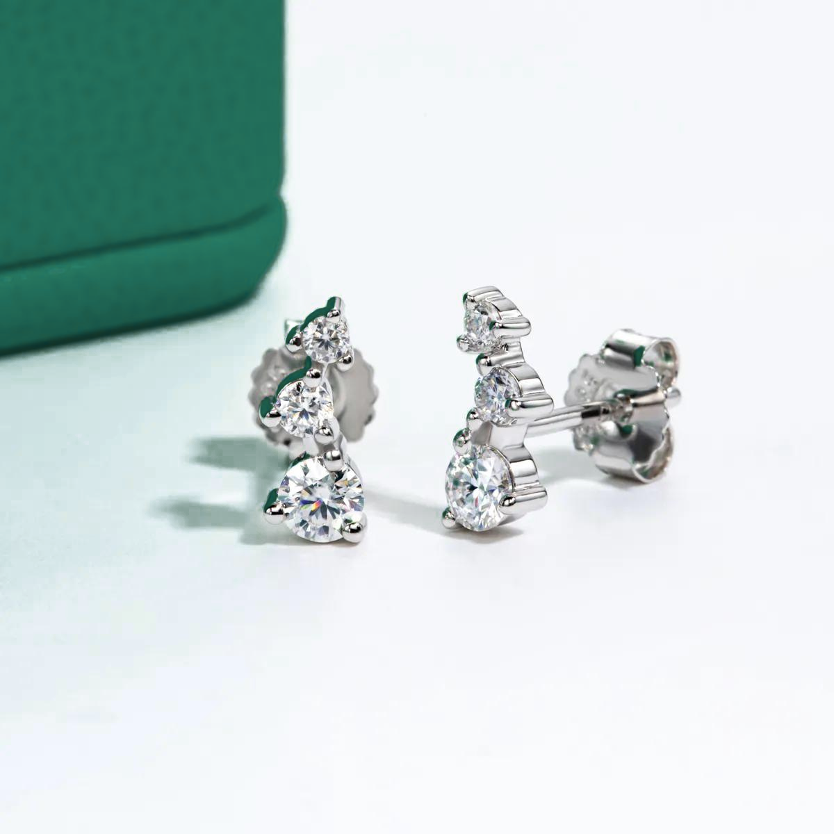 Moissanite Trio Earring