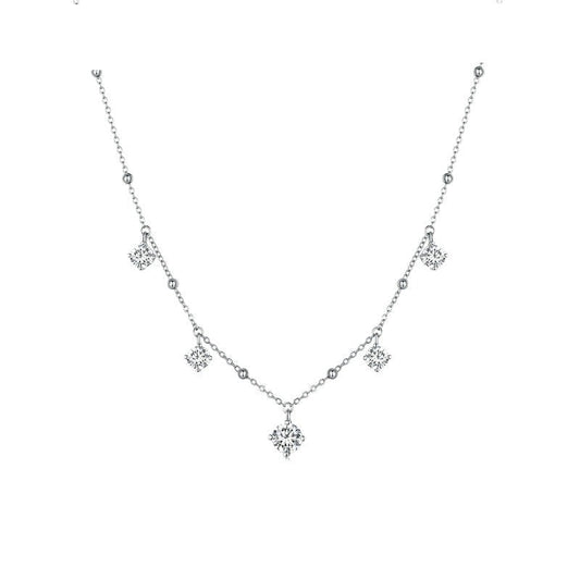 Soul Shine Necklace with Moissanites in Silver