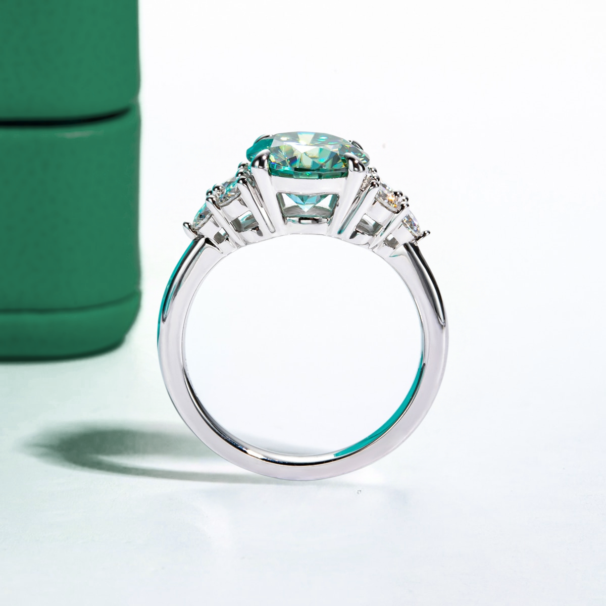 Luxury Green Moissanite Ring