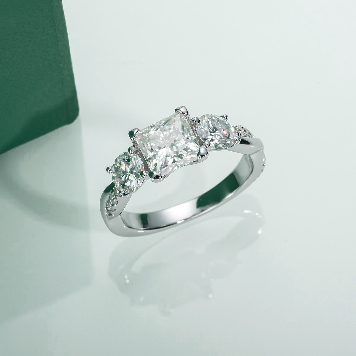 Cross Princess Moissanite Ring