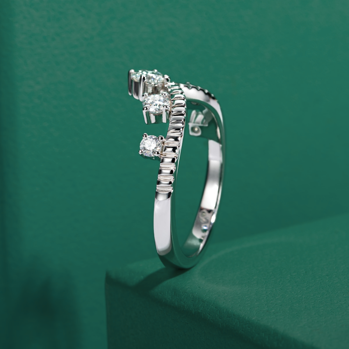 Queen Moissanite Half Wedding Ring