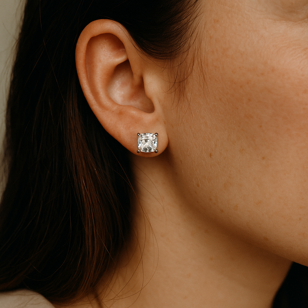 Coussin Cushion Moissanite Earrings