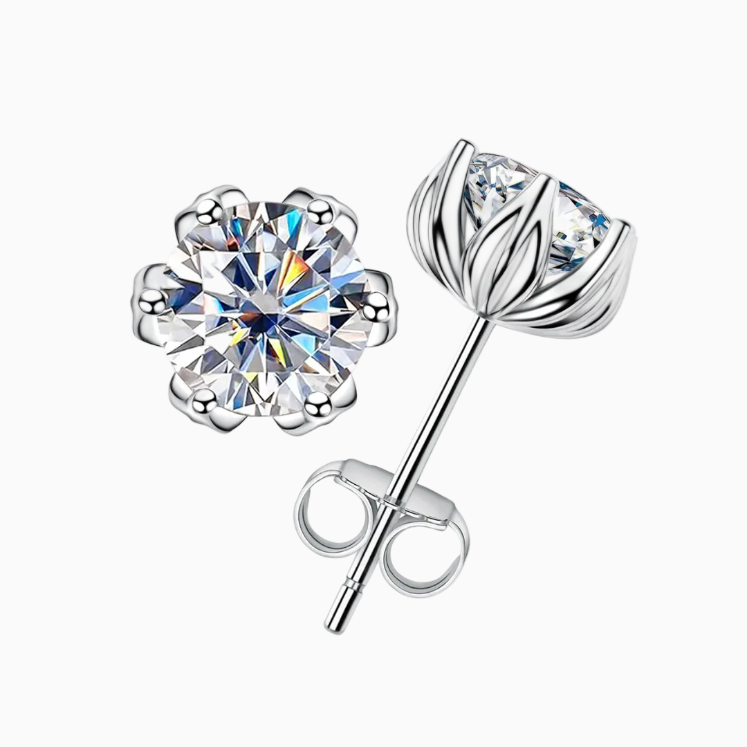 Lotus Moissanite Earrings