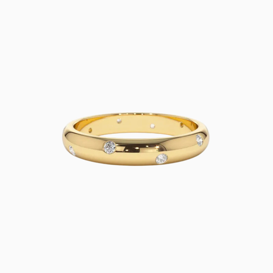 Ergo Moissanite 14k Gold Wedding Band
