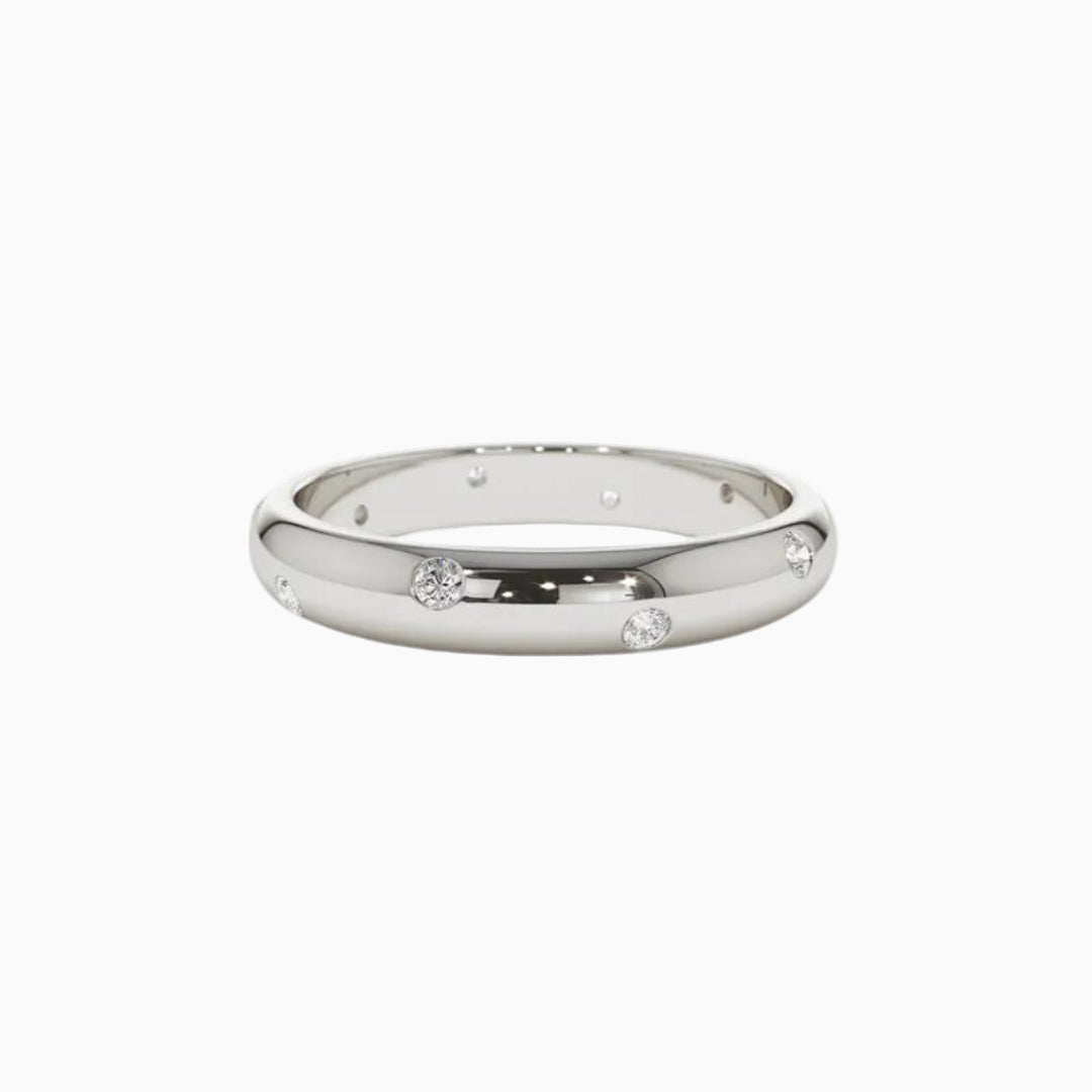 Ergo Moissanite 14k Gold Wedding Band