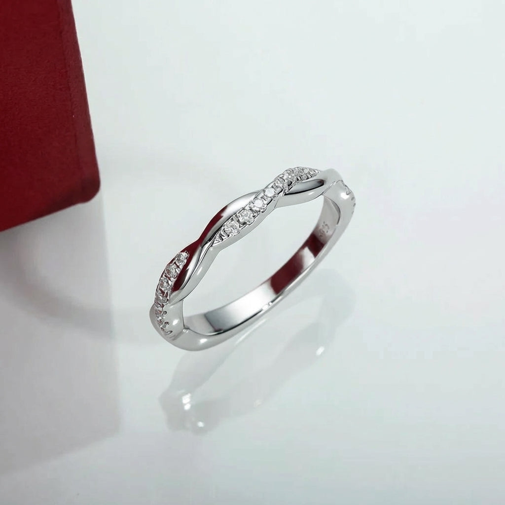 Croix Moissanite Half Eternity Band