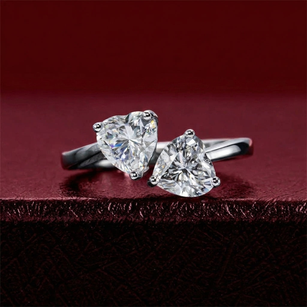 Roméo et Juliette Moissanite Ring