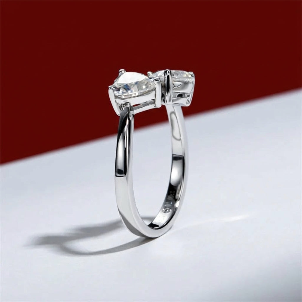 Roméo et Juliette Moissanite Ring