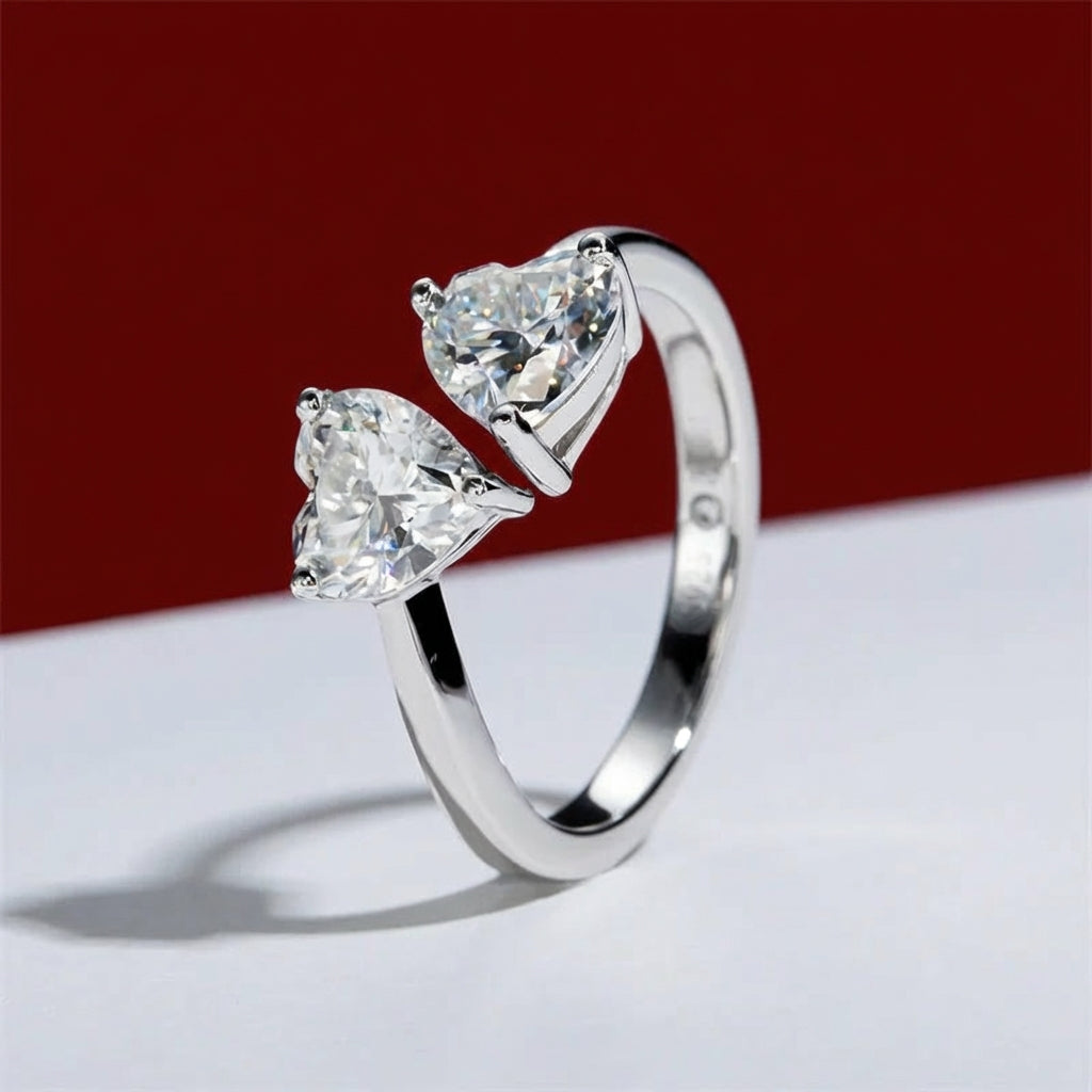 Roméo et Juliette Moissanite Ring