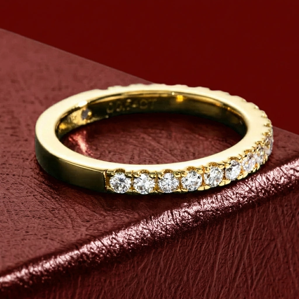 Aura Demi Moissanite Gold Half Eternity Band
