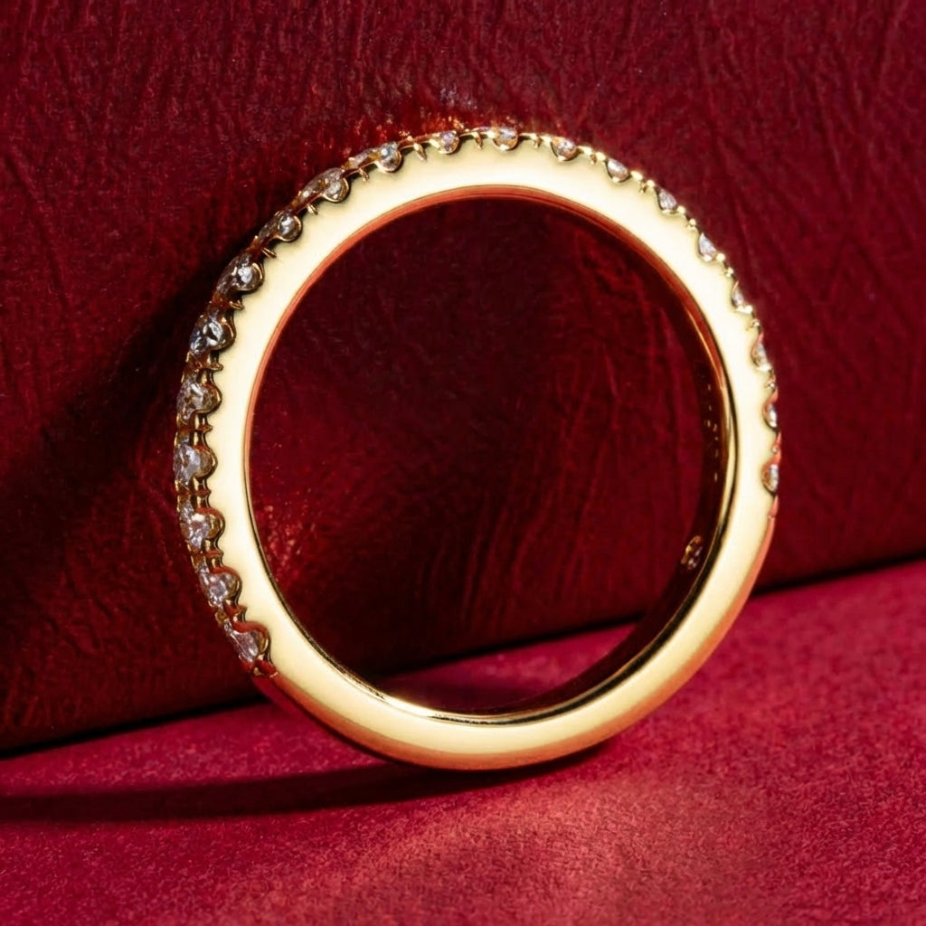 Aura Demi Moissanite Gold Half Eternity Band