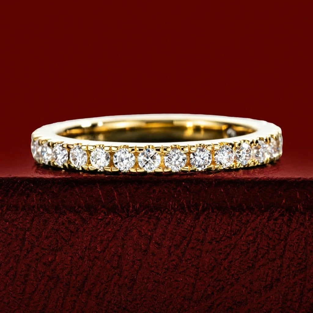Aura Demi Moissanite Gold Half Eternity Band