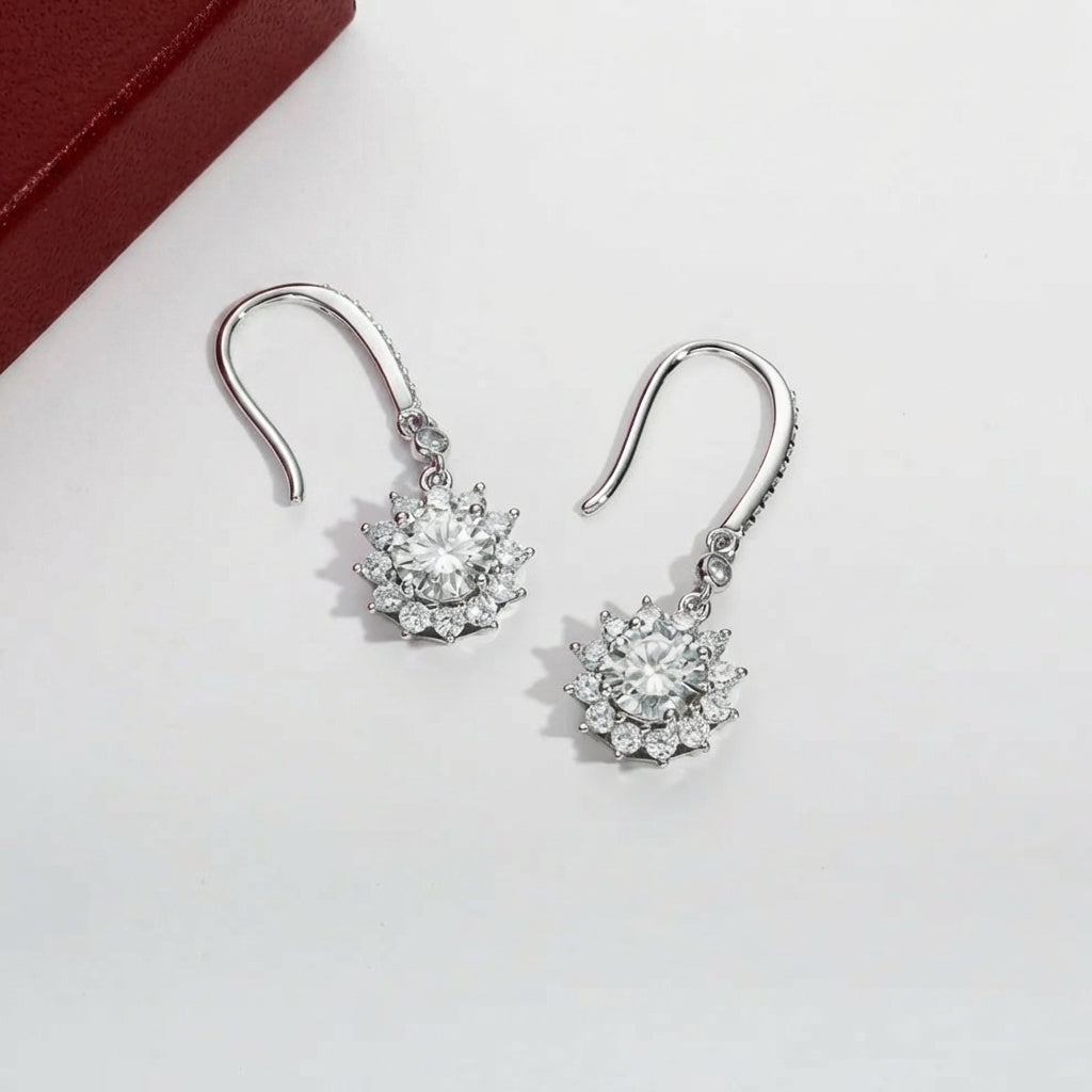 Tournesol Drop Moissanite Earrings