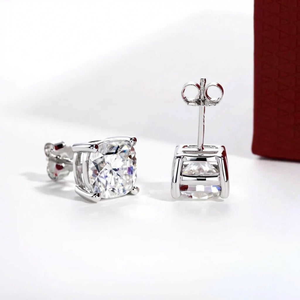 Coussin Cushion Moissanite Earrings
