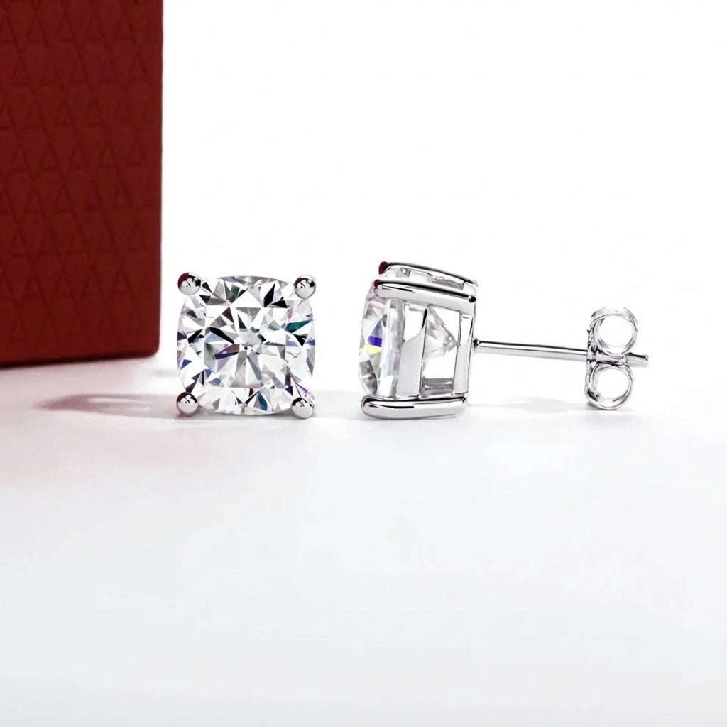 Coussin Cushion Moissanite Earrings