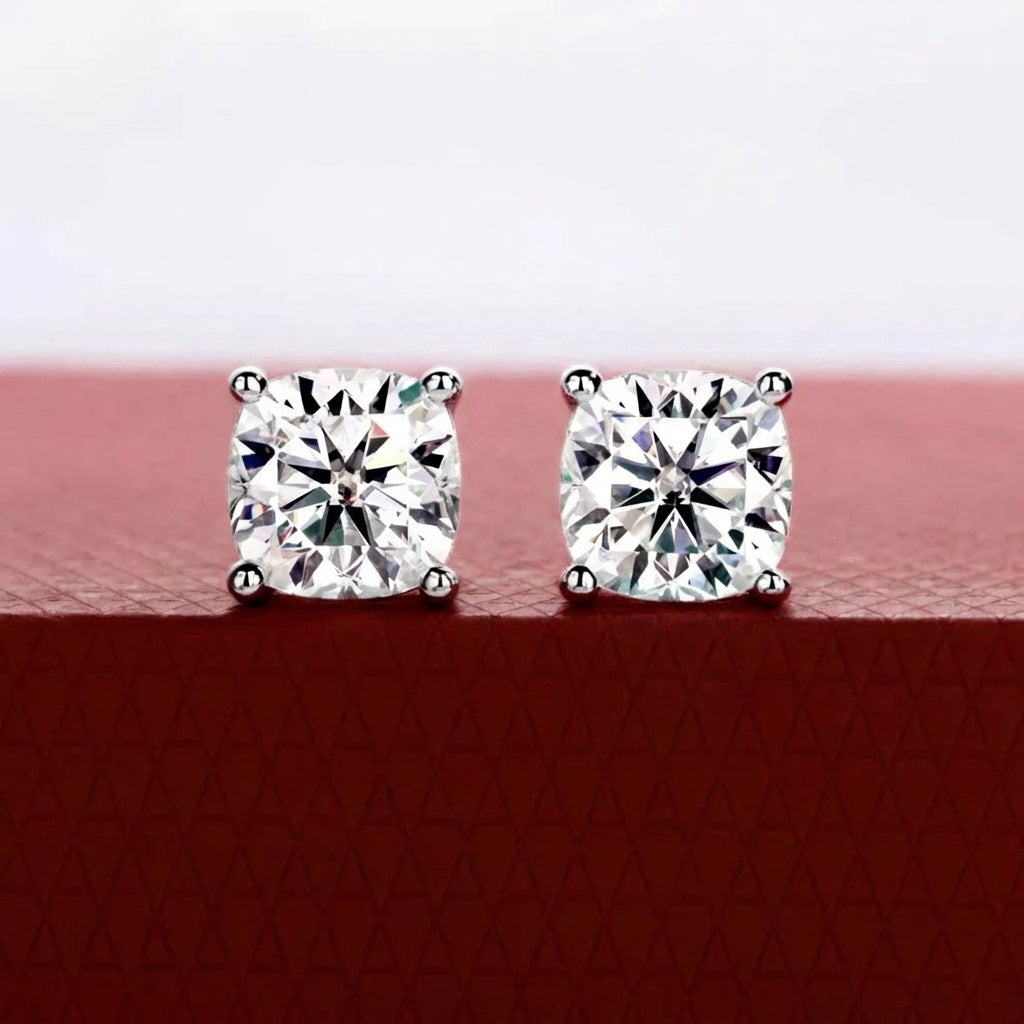 Coussin Cushion Moissanite Earrings