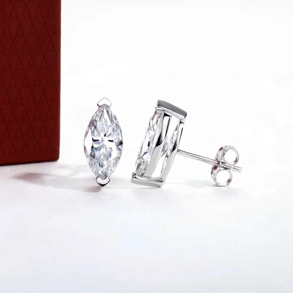 Navette Moissanite Earrings