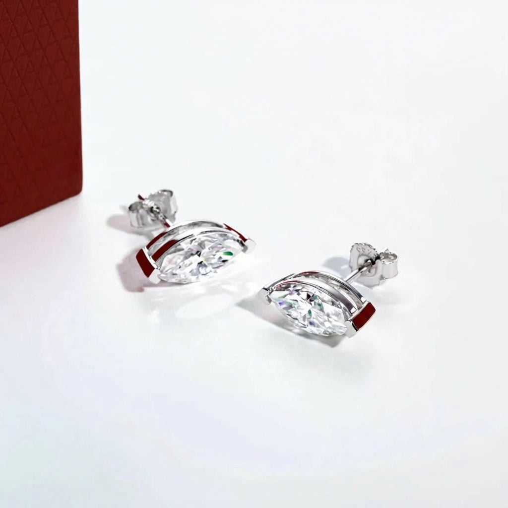 Navette Moissanite Earrings
