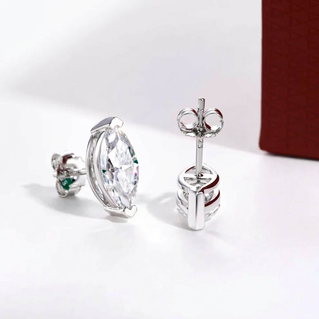 Navette Moissanite Earrings