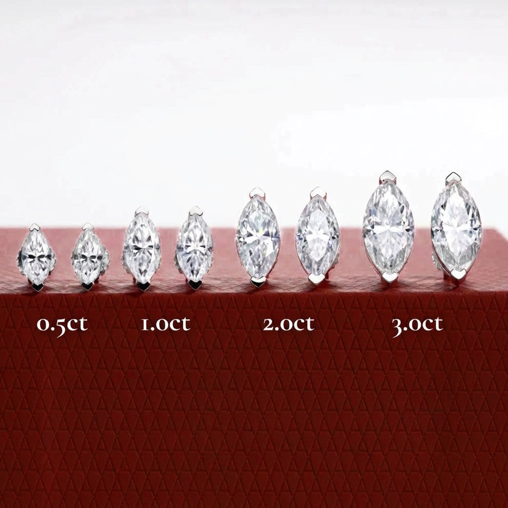 Navette Moissanite Earrings